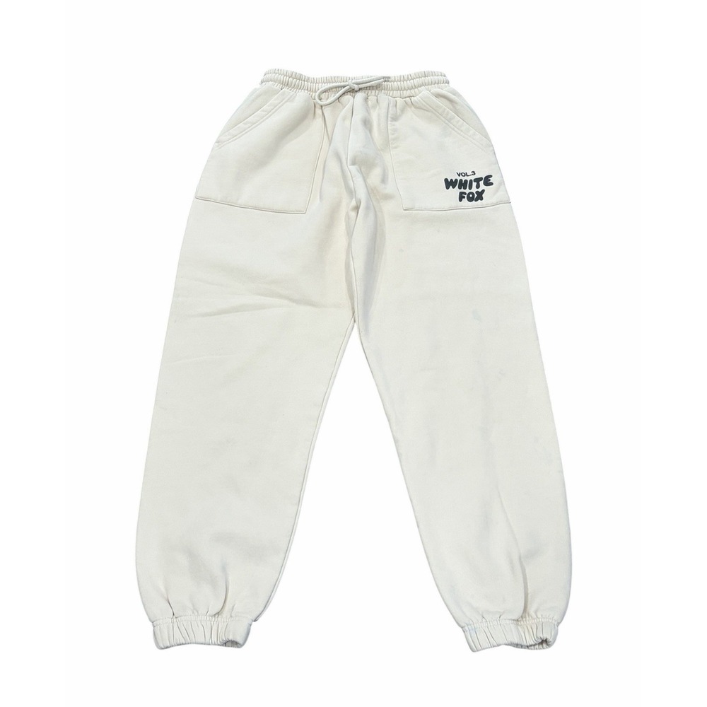 White Fox‎ Vol 3 Womens Jogger Sweatpants Drawstring Tan Medium Relaxed READ
